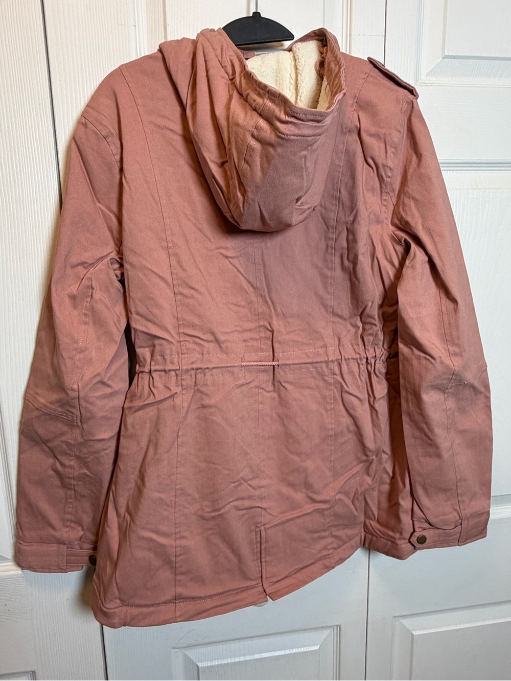Eden Society NWT Pink Sherpa Lined Utility Parka Jacket Hooded Size L - Picture 7 of 16